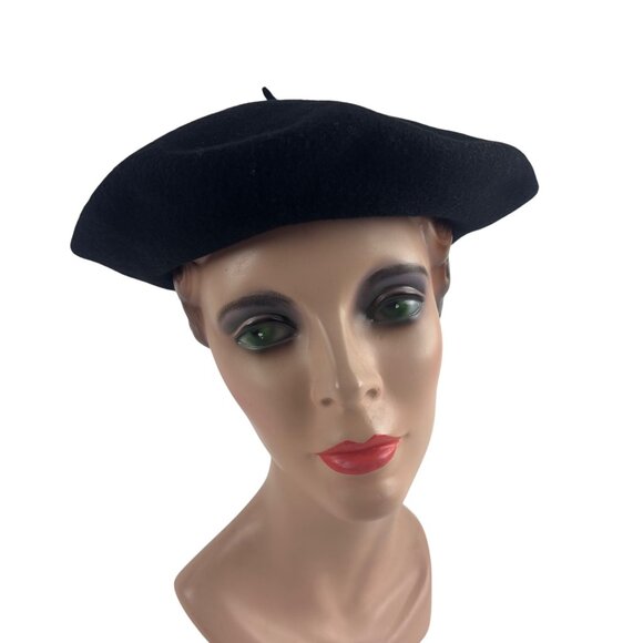 Restoration Hardware Black Beret Hat Virgin Wool The Last Of The True French Ber main image 6